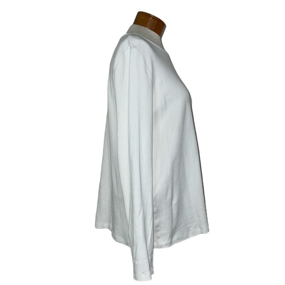 Kim Rogers - Women's Size XL Solid White Blouse - Long Sleeves Round Neckline - Picture 14 of 14